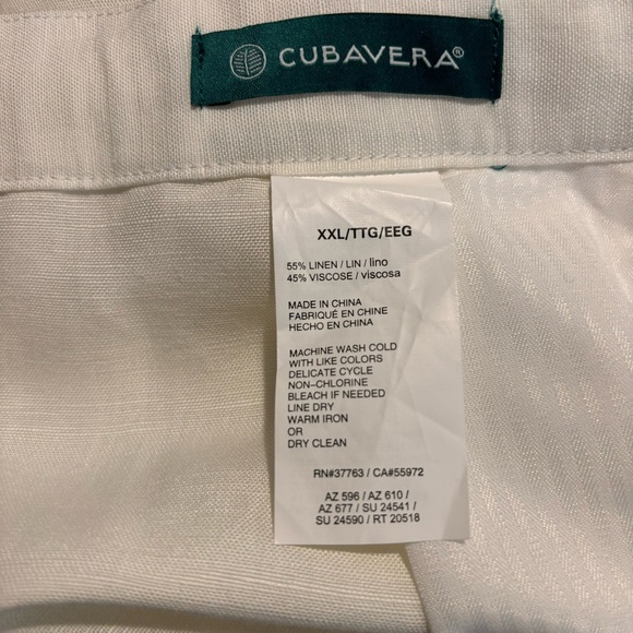 CUBAVERA Sz XXL 100% Linen Pants Drawstring Straight Relaxed Leg Trousers NEW - Picture 11 of 11